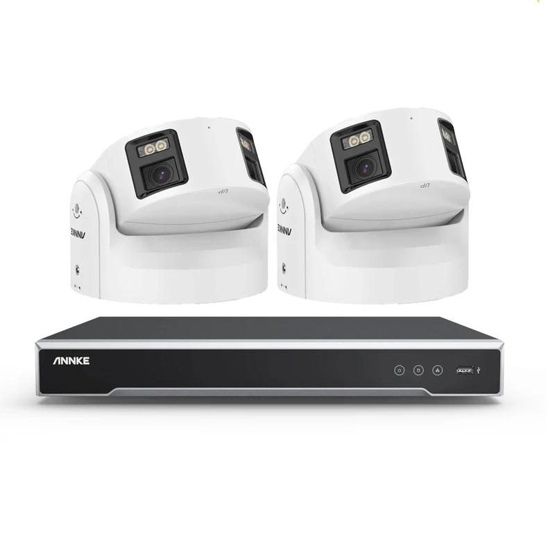 8-Kanaals 8MP Beveiligingsset – CCTV Camera Set – IP Beveiligingssysteem – Dome Camera – NVR Recorder – 180° Panoramische Lens – 24/7 Kleur Nachtzicht