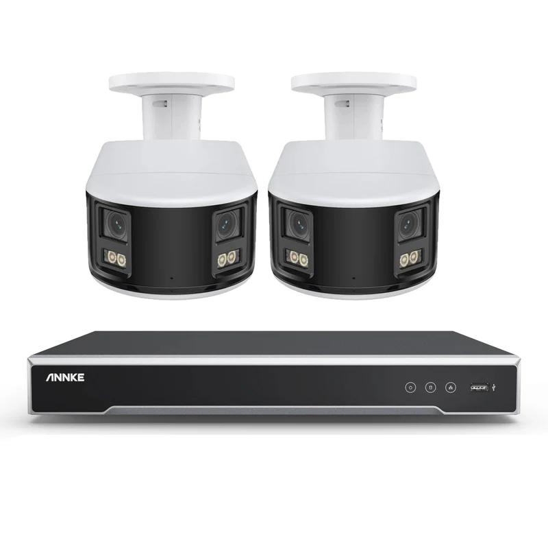 Beveiligingsset IP Camera – Camerabewaking – Beveiligingscamera – NVR Systeem – PoE Camera – 8MP Resolutie – 180° Panoramisch Zicht