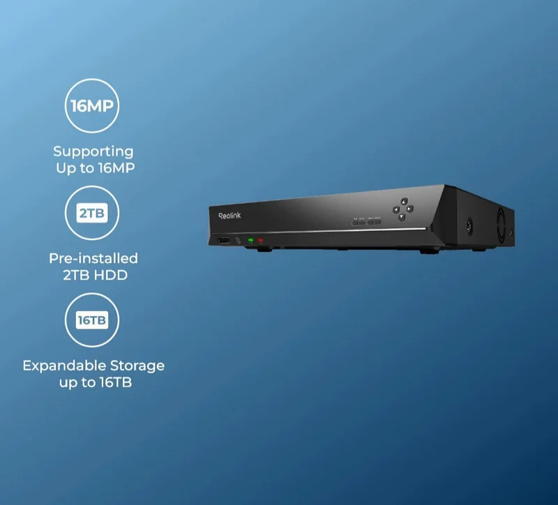 Network Video Recorder 8-kanaals – PoE NVR – IP Recorder – Beveiligingsrecorder – Video-opnameapparaat – 12MP Ultra HD – 12TB Opslagcapaciteit