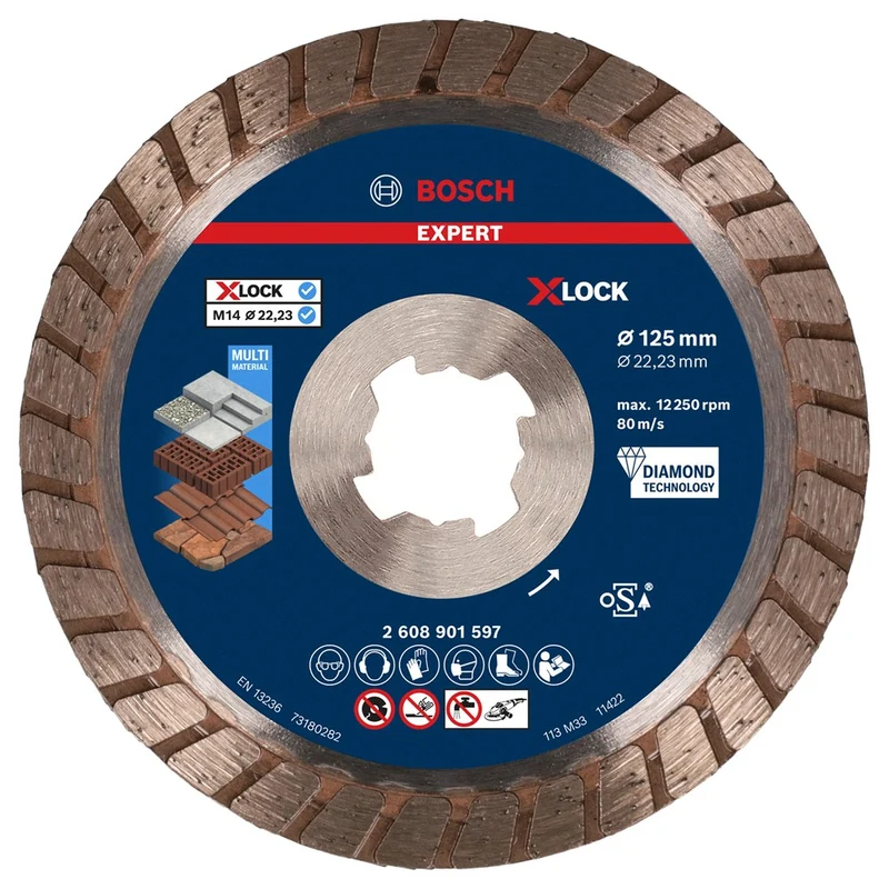 BOSCH DIAMANTDOORSLIJPSCHIJF 125X22,23 EXPERT MULTIMATERIAL X-LOCK