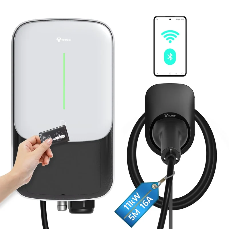 Laadstation Elektrische Auto – EV Laadpunt – Oplaadstation EV – Wallbox Elektrisch – Elektrische Autolader – 11kW 16A – Wifi Bediening