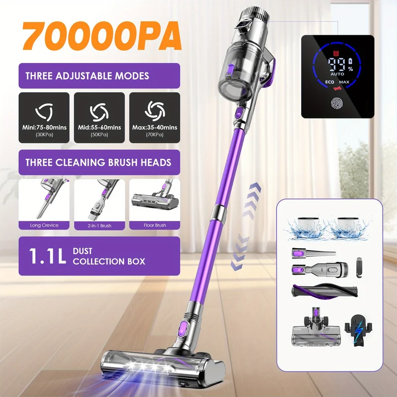 Draadloze Stofzuiger V10 – Handstofzuiger – Steelstofzuiger – Snoerloze Zuiger – Zakloze Stofzuiger – Met Metalen Behuizing – 2200mAh Batterij – Dual Action Reiniging