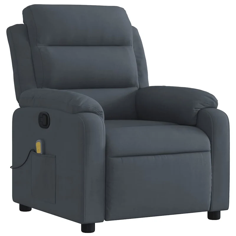 Relaxfauteuil – Relaxstoel – Zithoekstoel – Loungestoel – Fauteuil Donkergrijs – Handmatig Verstelbaar – Zacht Stof – Stevig Hout-Metaal Frame