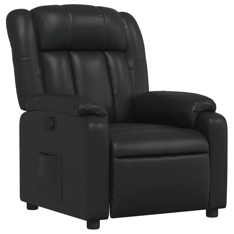 Elektrische Relaxstoel – Relaxfauteuil – Elektrisch Verstelbare Stoel – TV Stoel – Fauteuil – Zwart – Verstelbare Rugleuning Tot 135° – Kunstleren Bekleding