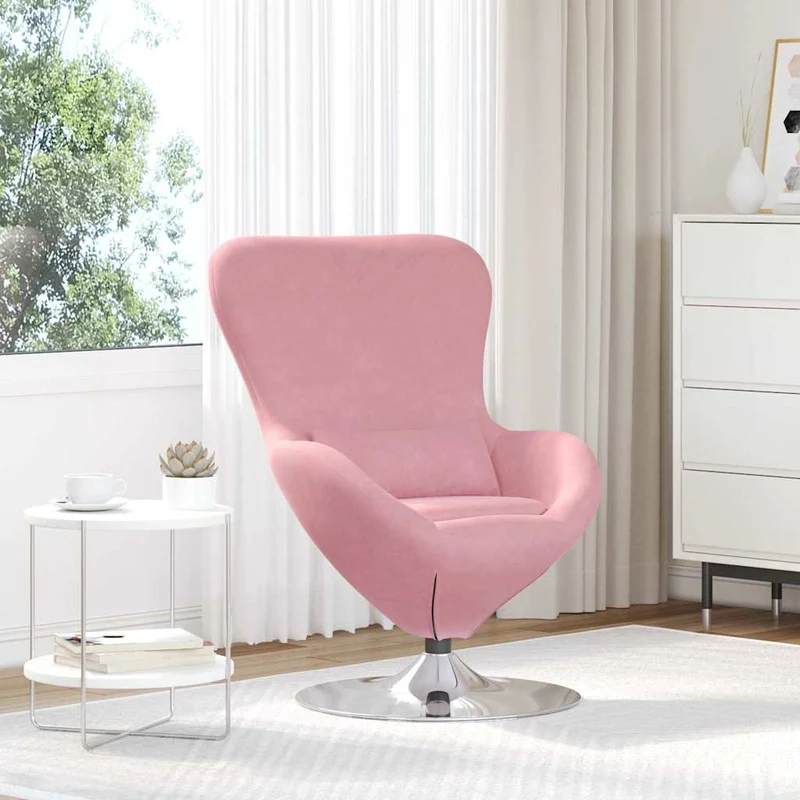 Draaifauteuil Roze – Fauteuil – Loungestoel – Relaxstoel – Zitzak – Fluwelen Bekleding – 360 Graden Draaibaar