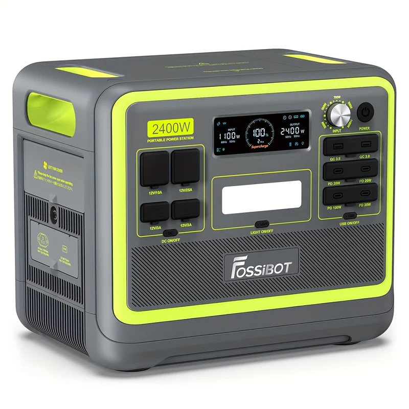 Powerstation – Draagbare Stroomgenerator – Zonne-Generator – Mobiele Energiecentrale – Powerbank – 2048Wh Capaciteit – 2400W Continu Vermogen – Groen