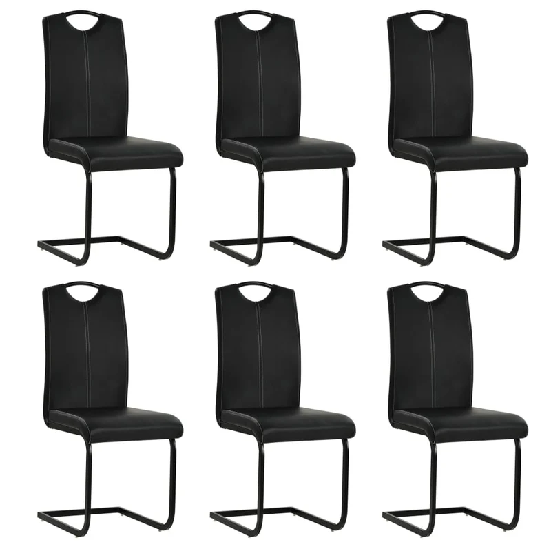 Eetkamerstoelen – Stoelen – Dinerstoelen – Keukenstoelen – Zwarte Set – Comfortabele Foamvulling – Stevig Stalen Frame