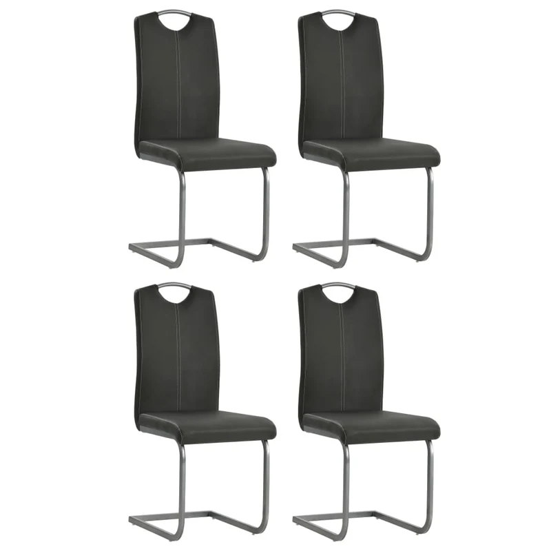 Eetkamerstoel – Stoel – Dinersstoel – Keukenstoel – Zitstoel – Kunstleer Bekleding – Stalen Frame – Set Van 4 – Comfortabel En Duurzaam – Grijs