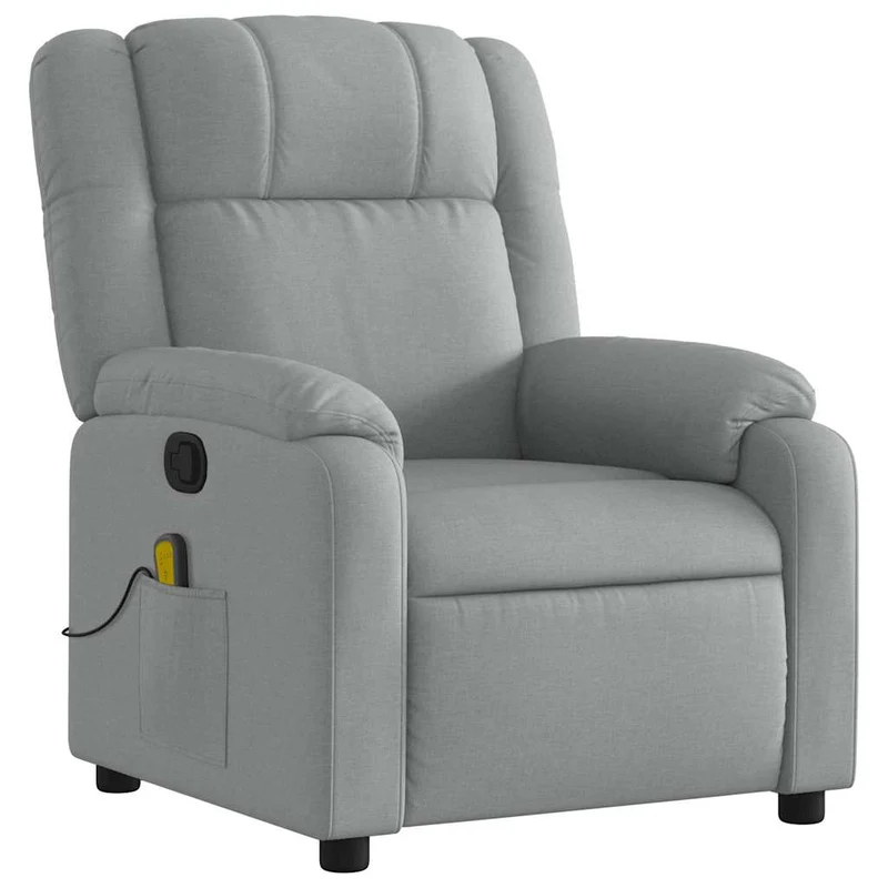 Massagestoel – Relaxstoel – Massagefauteuil – Elektrische Stoel – Ontspanningsstoel – Elektrisch Verstelbaar – 6 Massagepunten – Lichtgrijs