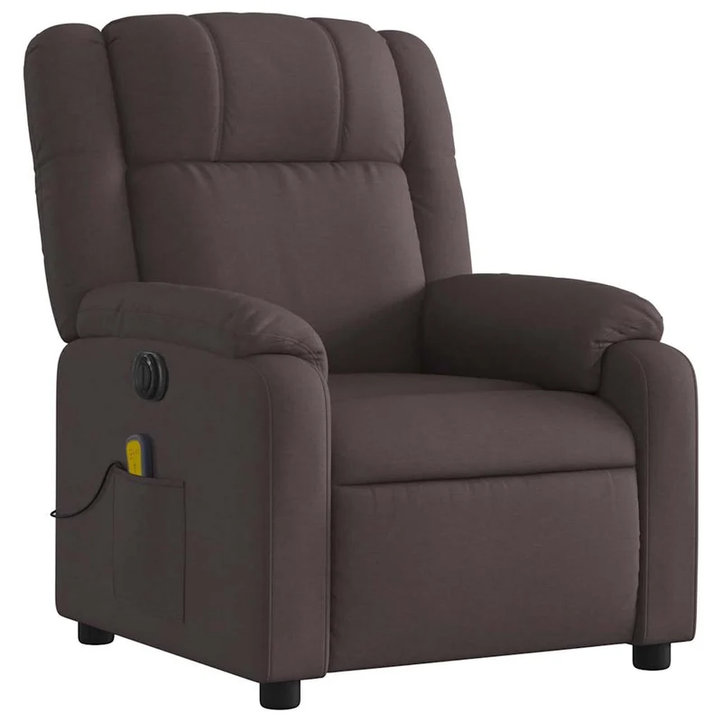 Massagestoel – Fauteuil – Relaxstoel – Stoel – Loungefauteuil – Handmatig Verstelbaar – Donkerbruin Ademend Stof