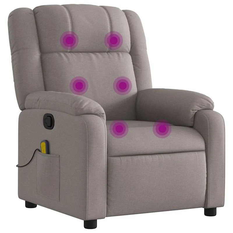 Relaxstoel – Fauteuil – Zetel – Lounge Chair – Handmatig Verstelbare Taupe – Kantelbaar Tot 135 Graden – Comfortabele Ademende Stof