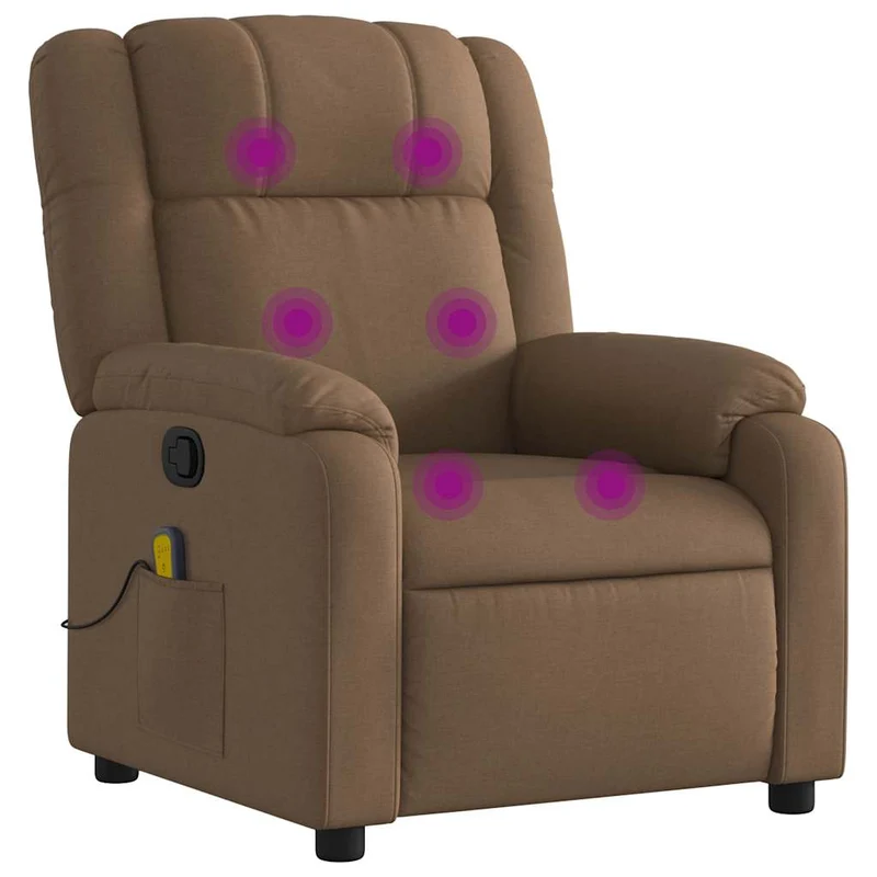 Relaxstoel – Fauteuil – Lounge Stoel – TV Stoel – Zithoekstoel – Handmatig Verstelbaar Bruin – Stevig Houten & Metalen Frame – Comfortabele Dikke Padding