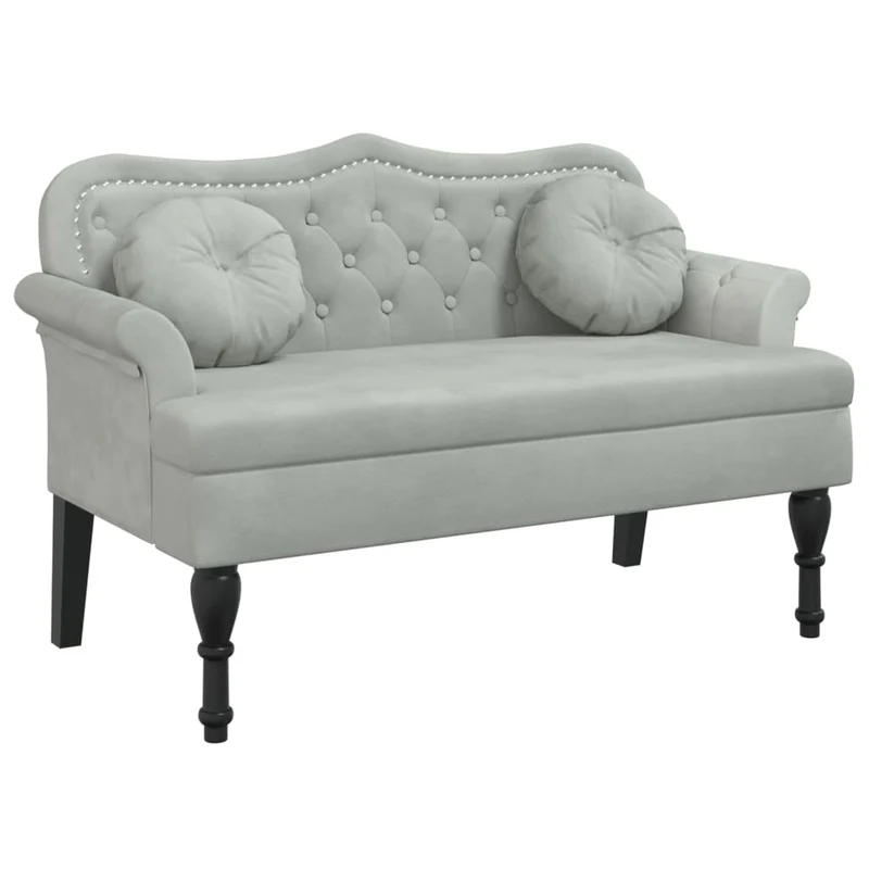 Lichtgrijze Fluwelen Bank – Zitsbank – 2-Zitsbank – Sofa – Loungebank – Zacht Microfiber Fluweel – Dikke Gevulde Kussens