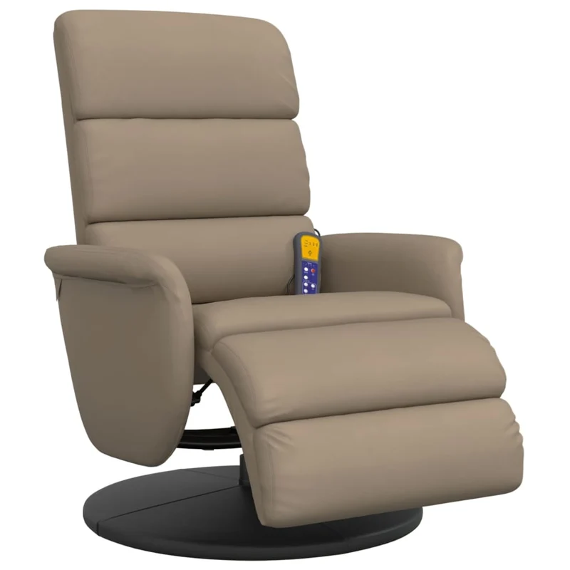 Tuinstoel – Relaxfauteuil – Ligstoel – Verstelbare Stoel – Draaistoel – Verstelbare Rugleuning – Kunstleer Cappuccino
