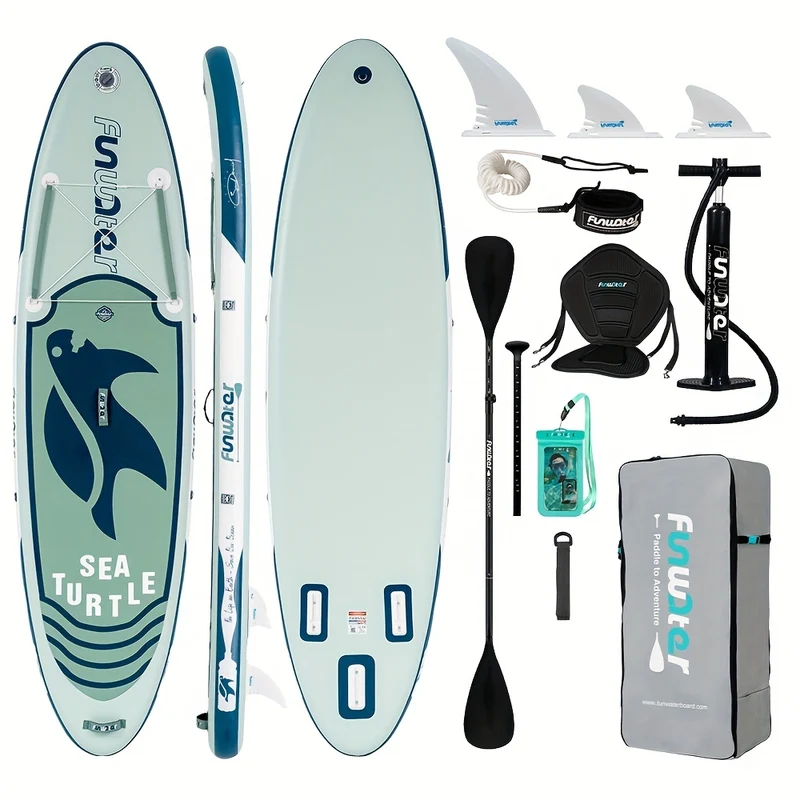 Paddleboard – SUP Board – Opblaasbaar Board – Stand Up Paddle – SUP Watersport – Lichtgewicht – Duurzaam PVC – Blue Pig Light Wave