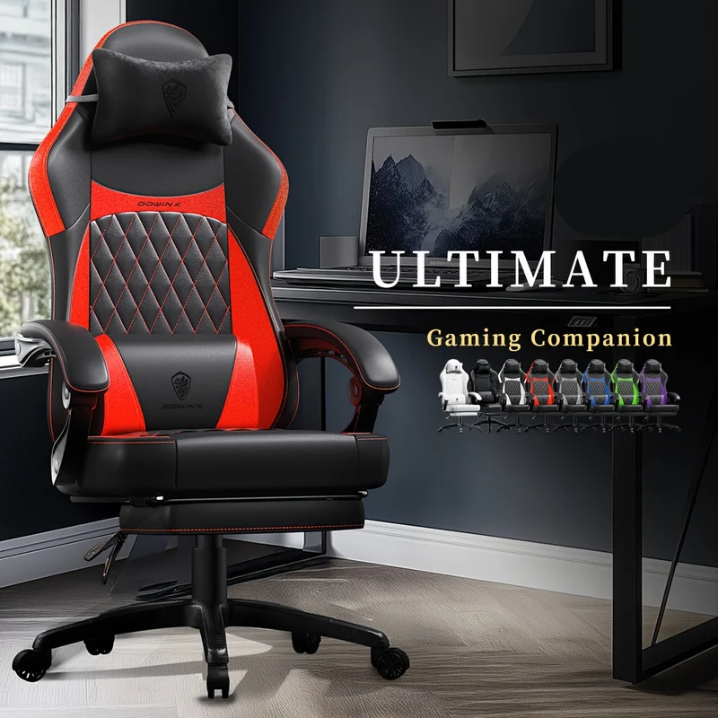 Gamingstoel – Bureaustoel – Gamestoel – Racingstoel – Ergonomische Stoel – Zwart-Rood – 360 Graden Draaibaar – Roestvrij Stalen Frame