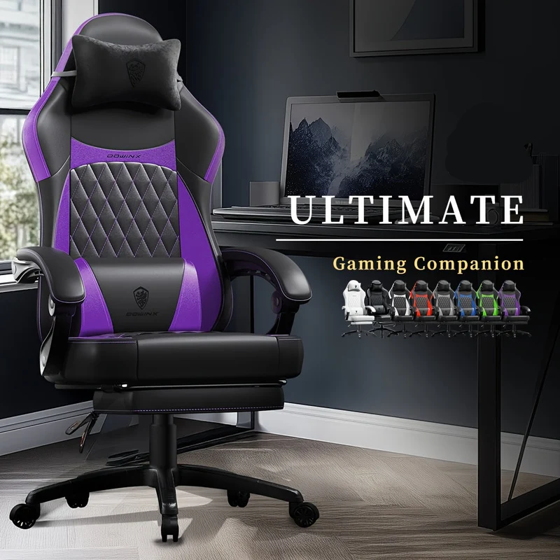 Gamingstoel – Gamestoel – Gaming Chair – Game Stoel – Bureaustoel – Ergonomisch Vleugelontwerp – Roestvrij Stalen Frame – Zwart