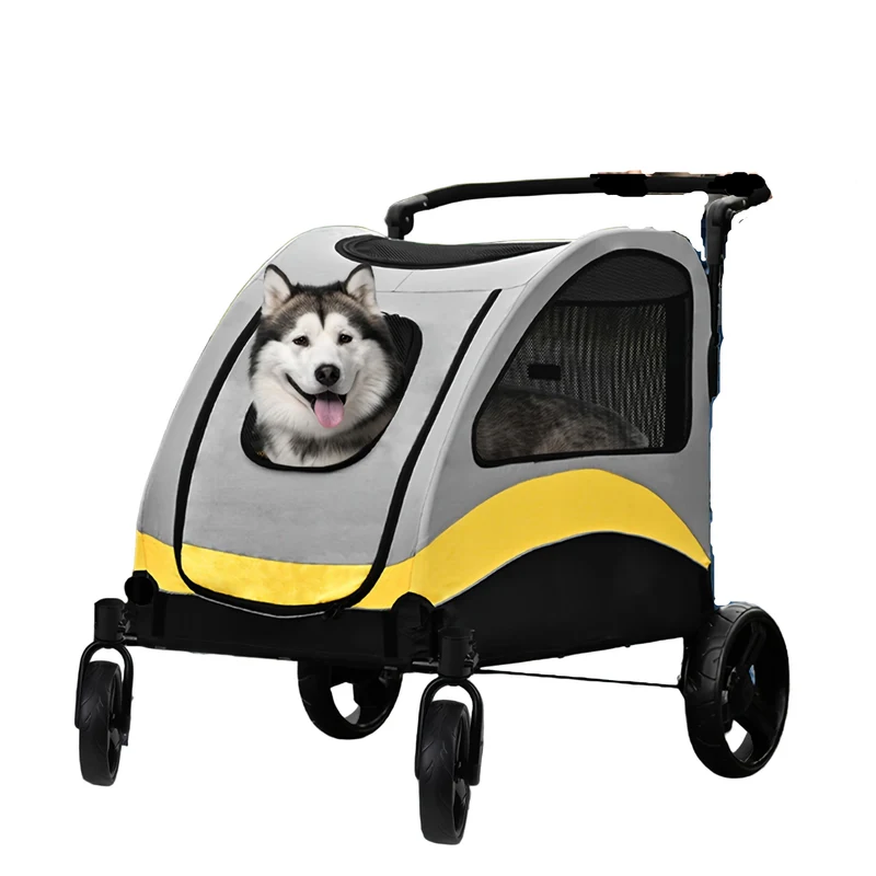 Hondenbuggy – Hondenwagen – Huisdierwagen – Dierenbuggy – Hondencarrier – Maat M – Stevig Metalen Frame – Waterafstotende Oxford-Stof