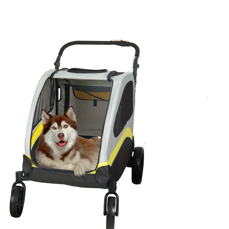 Dierenbuggy – Huisdierenwagen – Hondenwagen – Dierenwagen – 2-in-1 Buggy – Met Metaal Frame – Waterafstotende Oxford Stof