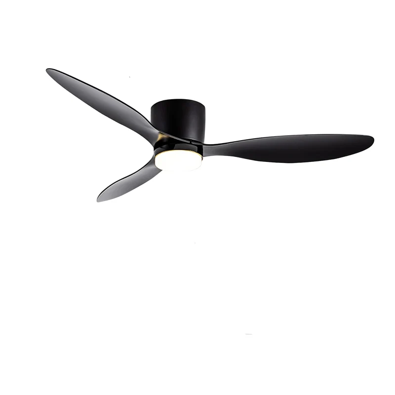 Plafondventilator – Plafondlamp – Plafonniere – Ventilatorlamp – Verlichtingsarmatuur – Zwart – Afstandsbediening – Halve-opbouw Kunststoff