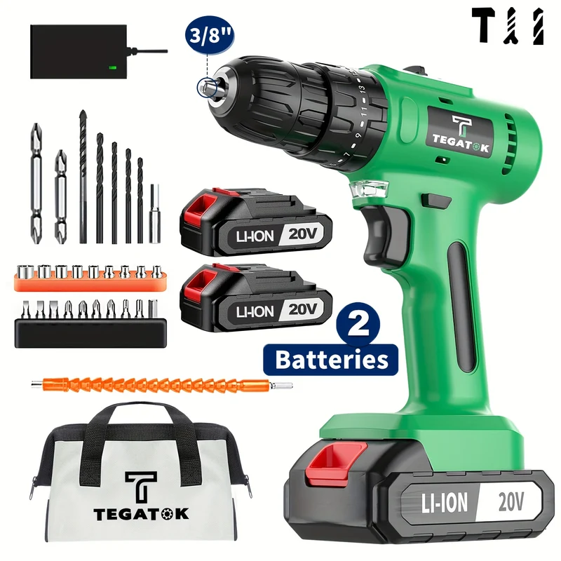 Accuschroevendraaier – Draadloze Schroevendraaier – Accu Schroevendraaier – Elektrische Schroevendraaier – Lithium-Ion Accu – 2000mAh Batterij – Inclusief Accessoires