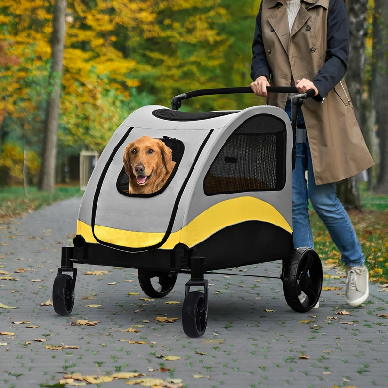 Hondenbuggy – Hondenwagen – Huisdierenbuggy – Wandelwagen – Dierenkar – Geschikt voor Honden tot 20 kg – Opvouwbaar Met Metaal Frame