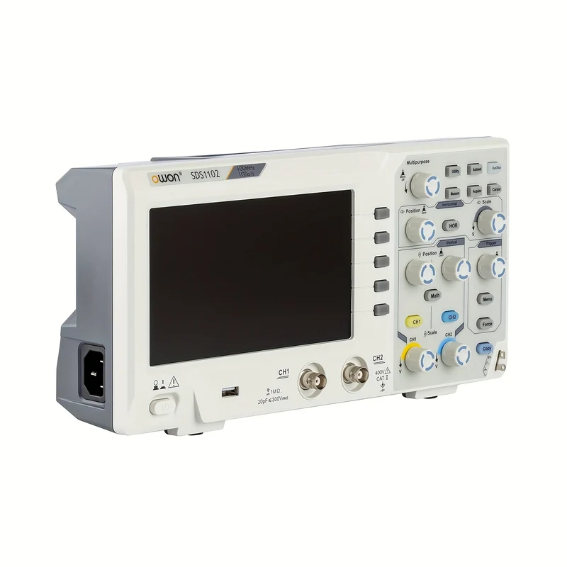 Digitale Oscilloscoop SDS1102 – Oscilloscoop – Signaal Analyzer – Meetinstrument – Elektronische Tester – 7" LCD Scherm – 100MHz Bandbreedte