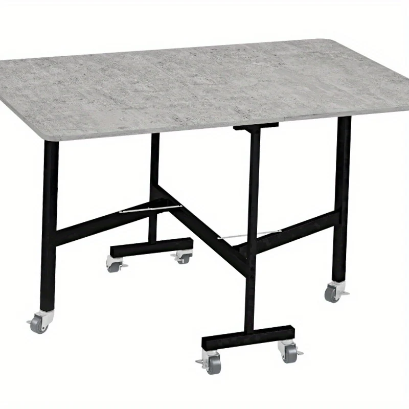 Uitschuifbare Eettafel – Uitklapbare Tafel – Klaptafel – Grote Eettafel – Verstelbare Tafel – Grijs – Geschikt Voor 46 Personen – Steviele Stalen Poten