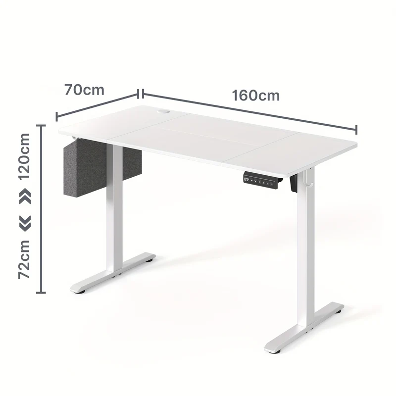 Adjustable Height E-Sports Table & Workbench - 4-Level Rolling Casters, Compact White Wood Table for Gaming, Office, Home - Portable Mobility, 3.2 Cu Ft Storage, EU Design, Portable E-Sports Table, Versatile Workstation, Clas