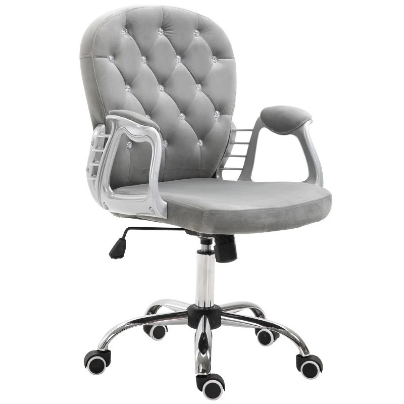 Ergonomische Bureaustoel – Bureaustoel – Kantoorstoel – Office Chair – Werkstoel – Grijs – Verstelbare Zithoogte – 360° Draaibare Basis