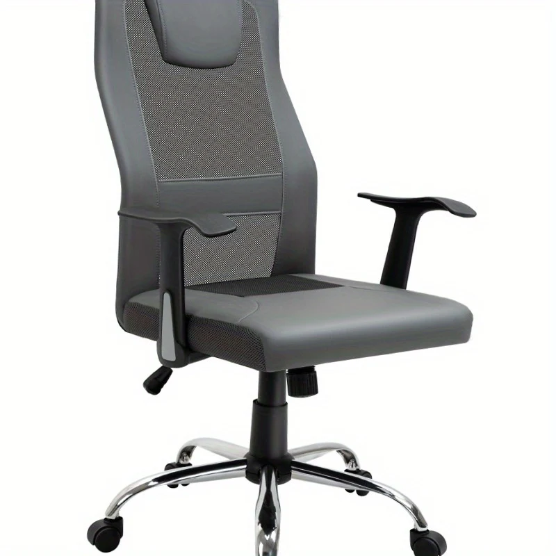 Ergonomische Bureaustoel – Bureaustoel – Werkstoel – Kantoormeubilair – Draaistoel – Grijs – 360° Draaibaar – Verstelbare Zithoogte – Max. 120 kg