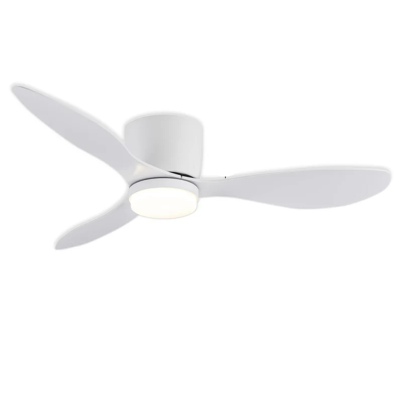 Plafondventilator – Ventilator Plafond – Ventilator Met Verlichting – Plafondventilator Met Afstandsbediening – Dimbare LED Verlichting – 132 cm Diameter – 6 Snelheden – Modern Wit Design
