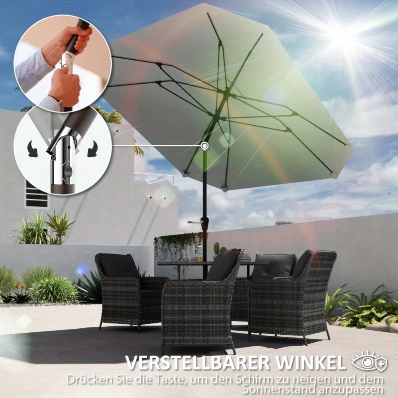 Zweefparasol – Hangparasol – Buitenzonwering – Tuinparasol – Kantelbare Octagonaal – Ø234 cm – Staal Frame – Duurzaam Polyester