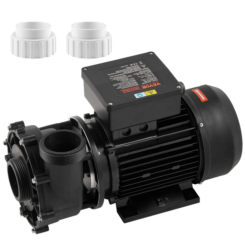 Dual-speed Spa Pomp – Jacuzzi Pomp – Whirlpool Pomp – Bubbelbad Pomp – Spa Circulatiepomp – 4.0HP Variant – 1900W Hoog / 450W Laag – Anti-lek Fluororubber Afdichting – 90° Draaibare Aansluitingen