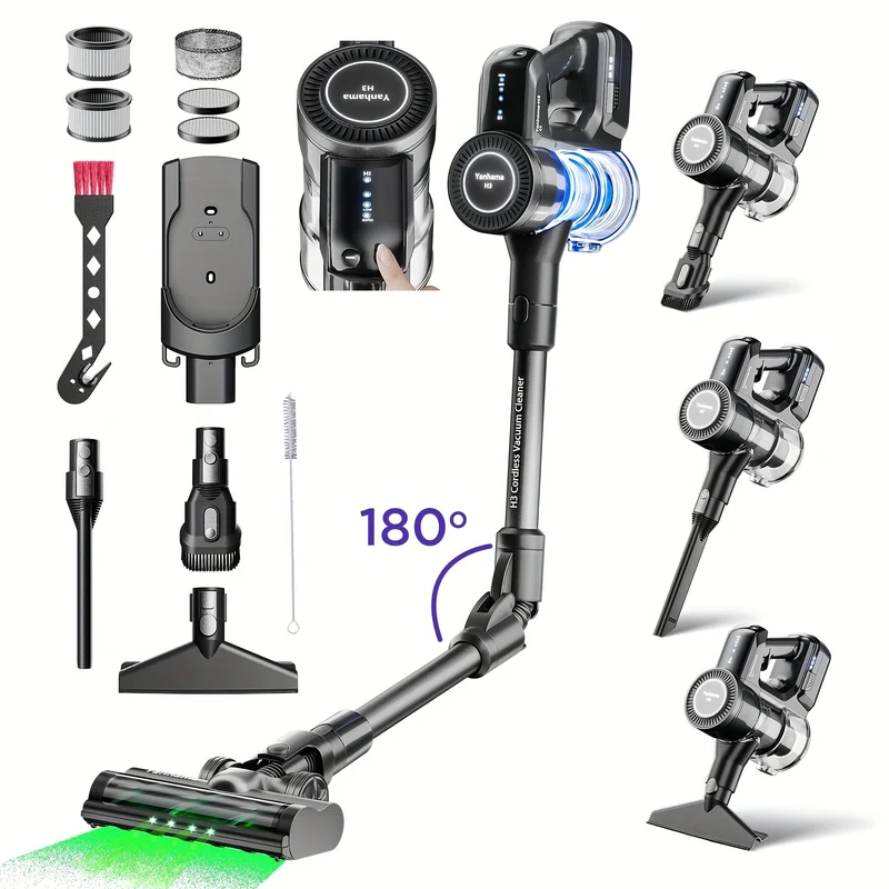 Draadloze Handstofzuiger – Stofzuiger Zonder Snoer – Handheld Stofzuiger – Zakloze Stofzuiger – Oplaadbare Mini Stofzuiger – 60KPa Krachtige Zuigkracht – 60 Minuten Batterijduur