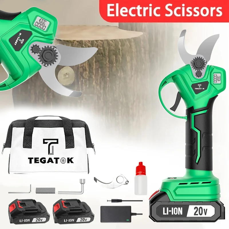 Draadloze Snoeischaar – Elektrische Takkenknipper – Tuinschaar – Snoeigereedschap – Lithium Accu Snoeischaar – 25 mm Snoeidikte – Digitale Batterijweergave Met Dubbele Accu’s