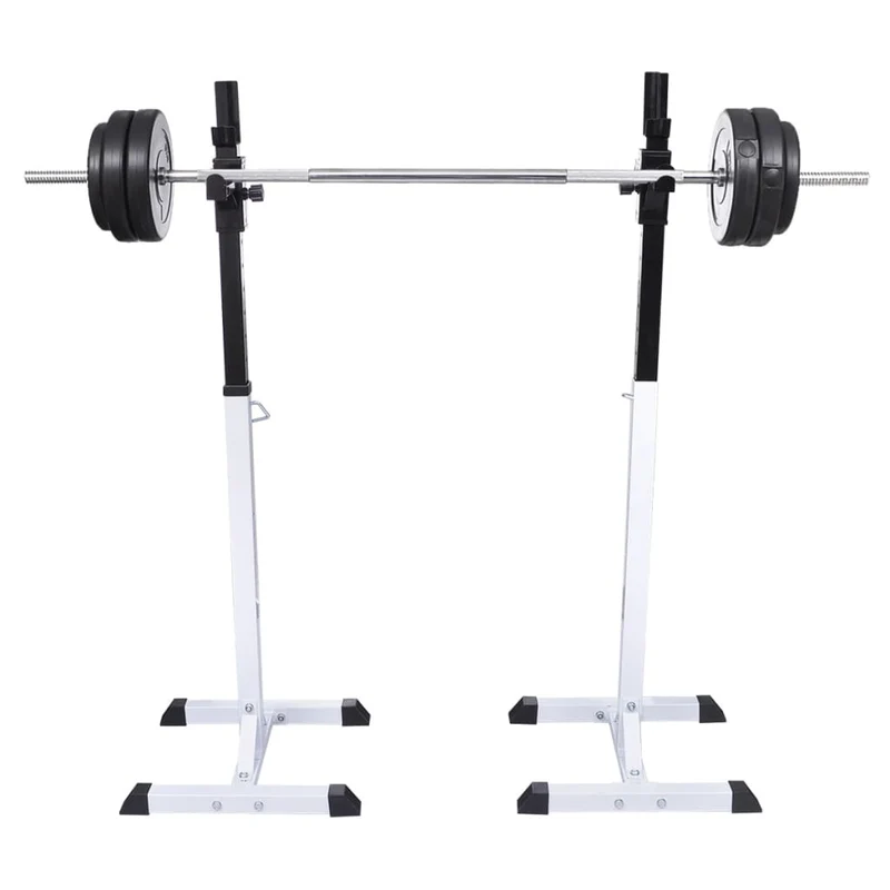 Halterstandaard – Halterrek – Dumbbellhouder – Gewichtsstandaard – Fitnessrek – Verstelbaar in Hoogte – Max. Draagkracht 80 kg – Zwart