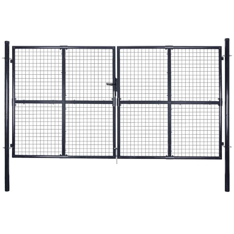 Tuinpoort – Tuinafscheiding – Hek – Tuindeur – Erfafscheiding – Gegalvaniseerd Staal – 200 cm Breed – Roestvrij – Weerbestendig