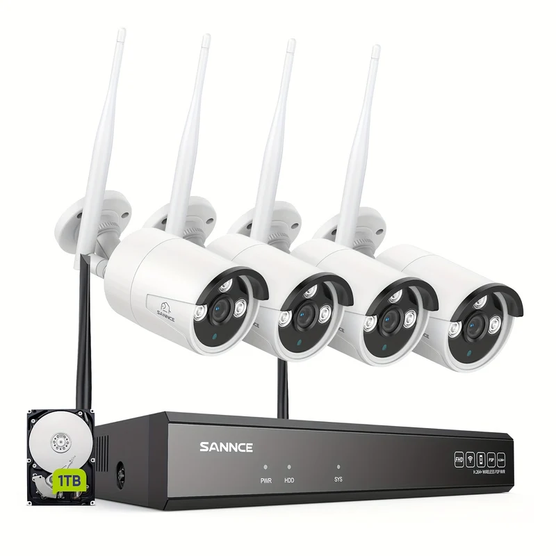 Beveiligingscamera Systeem – Bewakingscamera – CCTV Camera – Security Camera – Wifi Camera Set – Draadloos 3MP – 10-Kanaals NVR 5MP – Nachtzicht 30m – 2-Weg Audio – 1TB Opslag – Menselijke Detectie