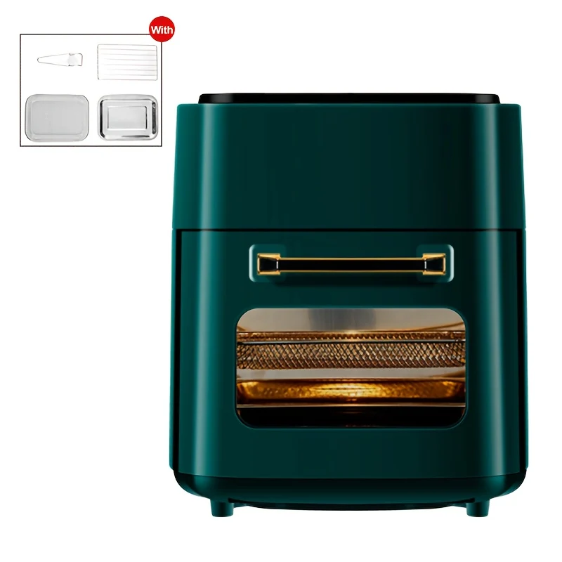 Airfryer – Heteluchtfriteuse – Gezondheidsfriteuse – Digitale Airfryer – Multifunctionele Friteuse – 15 Liter Capaciteit – 6 Kookprogramma’s – RVS 304 Materiaal – 1400 Watt – Groen
