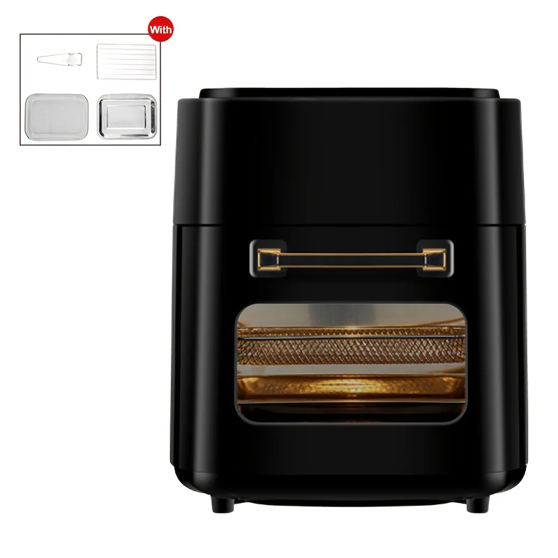 Airfryer – Heteluchtfriteuse – Frituurpan – Elektrische Oven – 15 Liter – Zwart RVS – 6 Kookprogramma’s – 1400 Watt