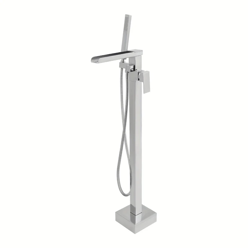 Vrijstaande Badkraan – Vloerkraan – Badmengkraan – Vrijstaand Kraan – Badkuipkraan – Chroom Afwerking – Hoogte 88 cm