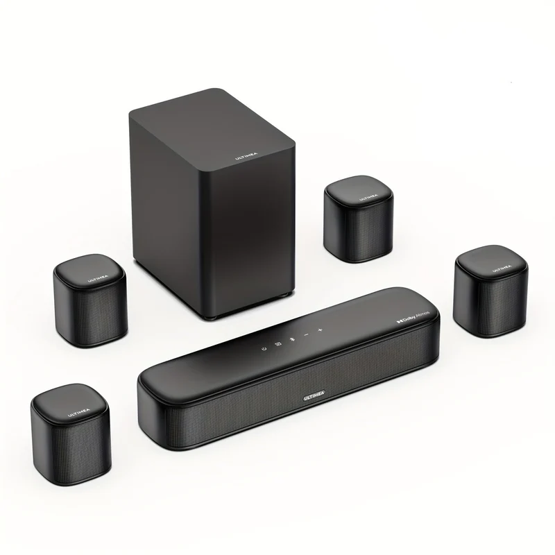7.1 Kanaals Surround Sound Set – Home Theater Systeem – Soundbar – Dolby Atmos Speaker – Draadloos Surround Systeem – Draadloze Speakers – HD-eARC Aansluiting – App Bediening