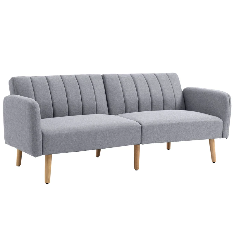 2-Zitsbank – Tweezitsbank – Loveseat – Bankstel – Slaapbank – Lichtgrijs – Scandinavisch Design – Verstelbare Rugleuning 3 Posities