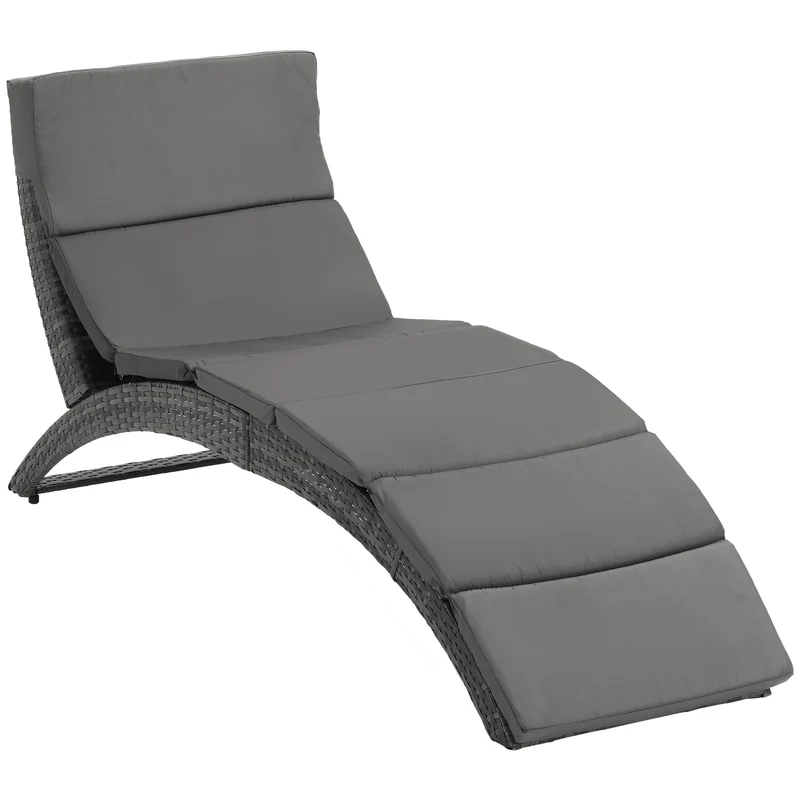 Ligstoel – Tuinstoel – Ligbed – Relaxstoel – Zonnebed – Opvouwbaar – Resin Rotan – Verstelbaar – Met Dikker Kussen – Weerbestendig Metaal