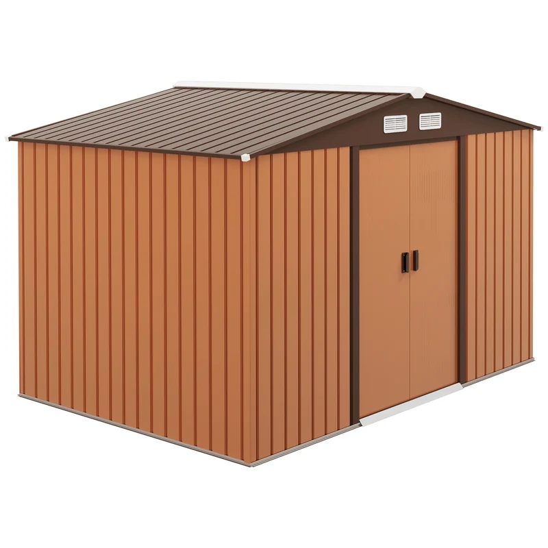 Tuinhuisje – Tuinschuur – Buitenberging – Tuinkast – Metalen Tuinhuis – Groot Opbergvermogen – Weerbestendig Gepoedercoat Staal – Schuifdeur – Ventilatie