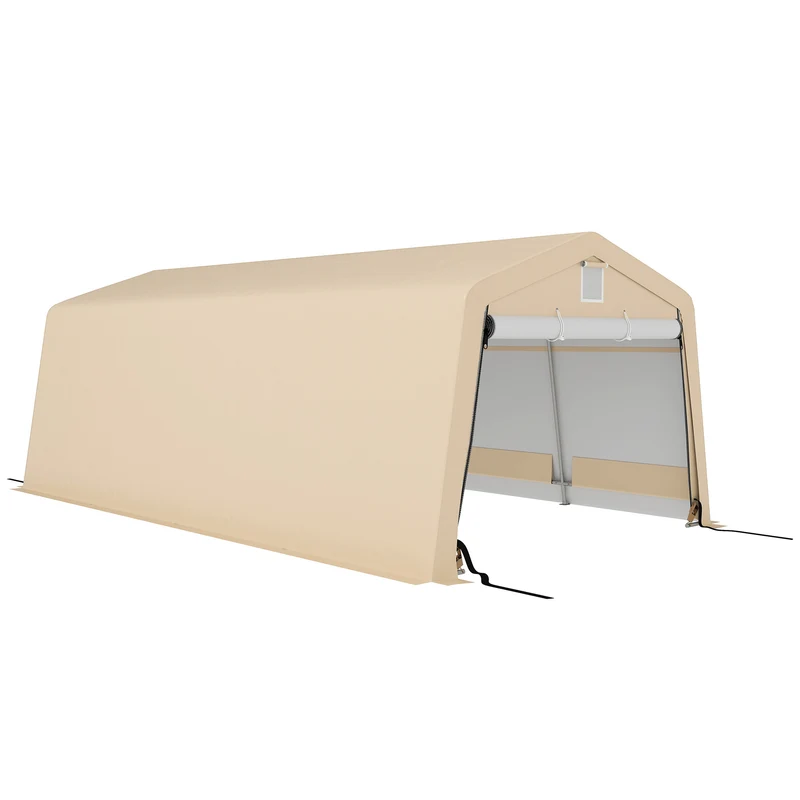 Carport – Car Garage – Overkapping – Tuinoverkapping – Garagetent – Gegalvaniseerd Stalen Frame – Waterdicht PE Doek 6,2 x 3,3 x 2,4 m