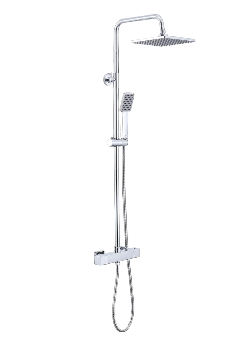 Douche Systeem – Douche Set – Regendouche – Douchekraan – Thermostaatkraan – Verstelbare Douchebeugel – RVS – Thermostaat 38°C Veiligheidsfunctie