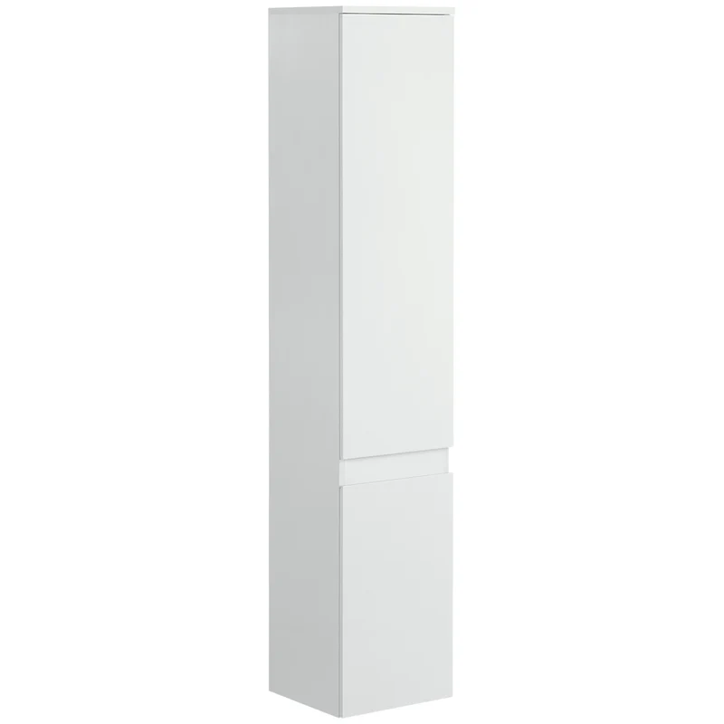 Badkameropbergkast – Badkamerkast – Opbergmeubel – Toiletkast – Kolomkast – Wit – 2 Deuren – 3 Verstelbare Planken – Compact 30x28x152,5 cm – MDF & Hout