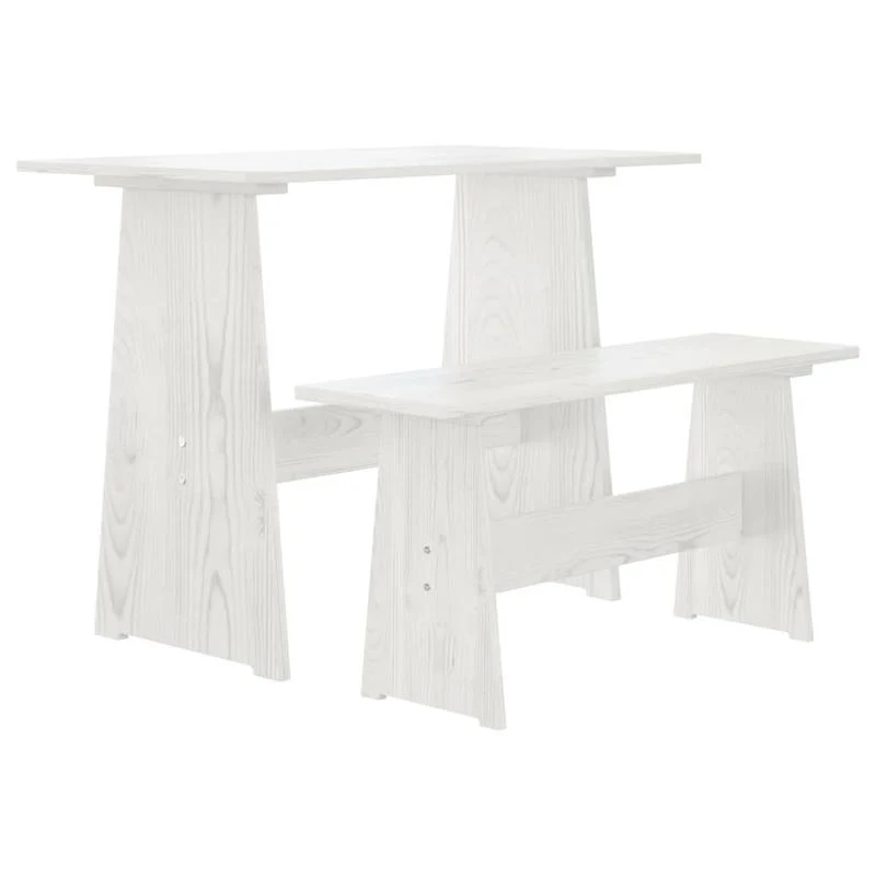Eettafel – Houten Tafel – Grenen Tafel – Eetkamertafel – Keukentafel – Massief Grenenhout – Compact Formaat – Witte Kleur